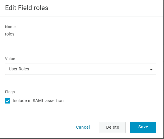 Role Attribute Configuration Page