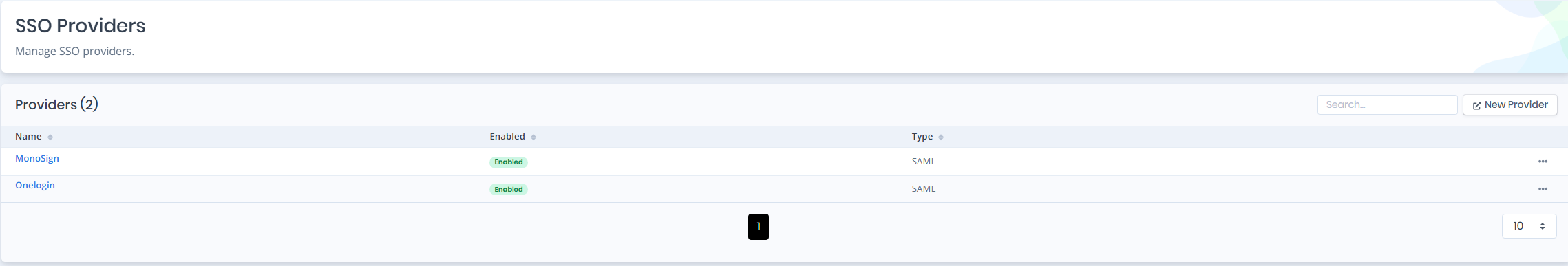 SSO List Page
