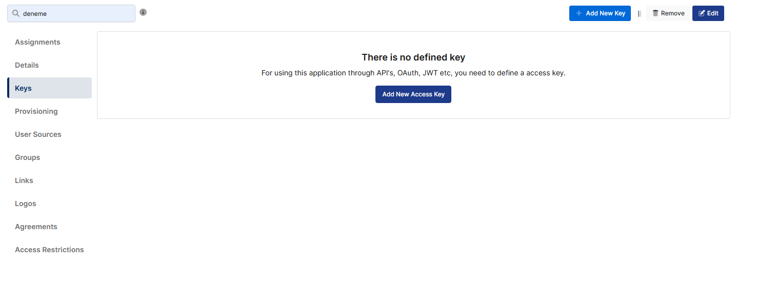 Adding new SAML Key Page