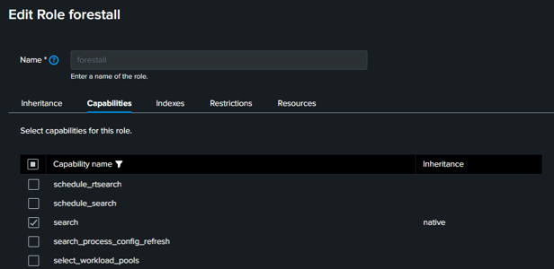 Search permission to perform searches on the index.