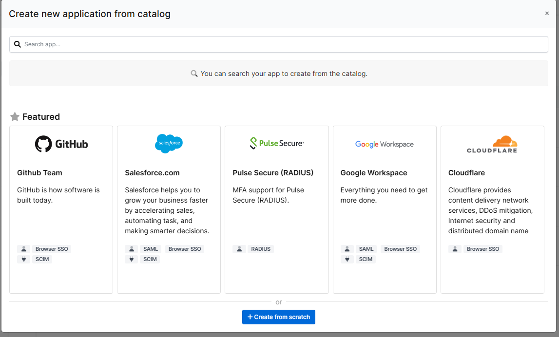 Create New Application Page